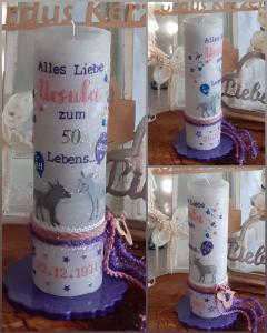 Geburtstagskerze , runder Geburtstag 